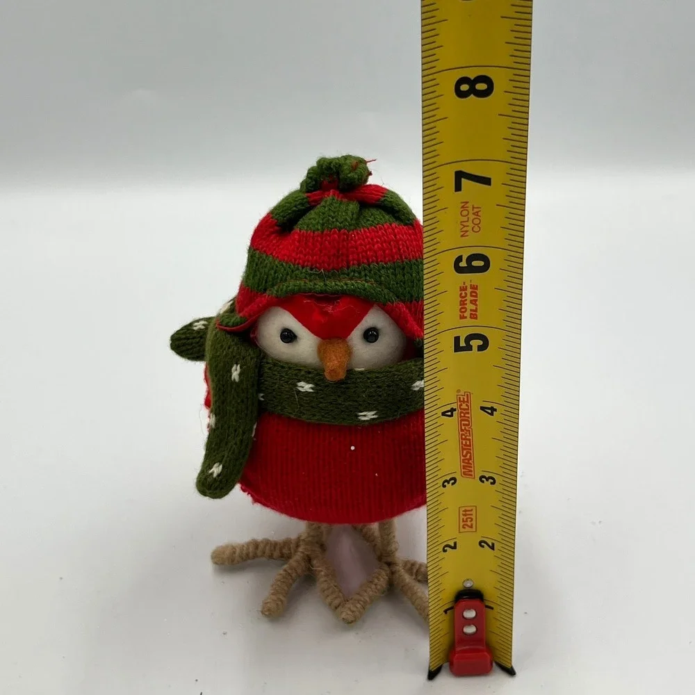 Target Wondershop Christmas Bird Ornament Red Green Beanie Scarf 2015 NWT